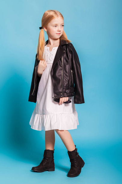 Blonde little girl wearing dress - Foto, immagini