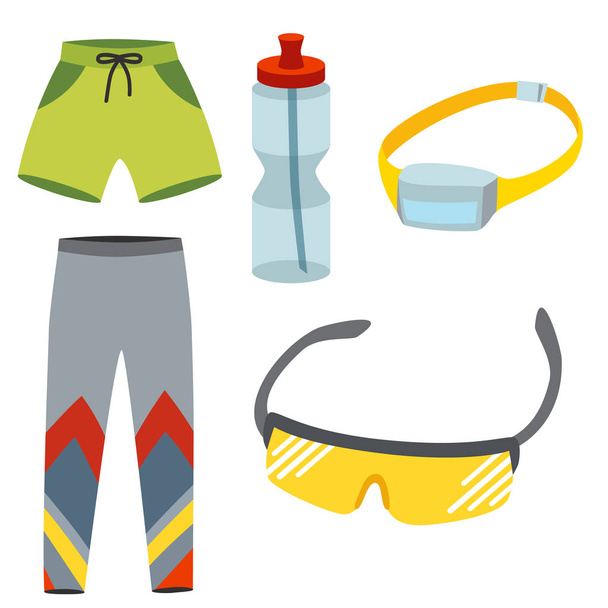 Sportswear running clothes runner gears for sport workout vector illustration - Vector, afbeelding