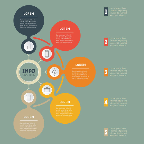 Dynamic infographics of technology process - Vector, afbeelding