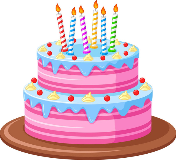 vectorillustratie voor de cake van de kindverjaardag - Vector, afbeelding
