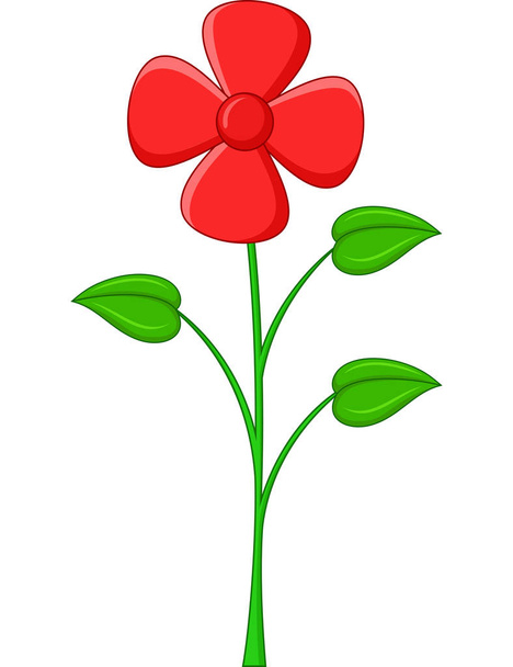 Flor de dibujos animados sobre un fondo blanco
 - Vector, Imagen