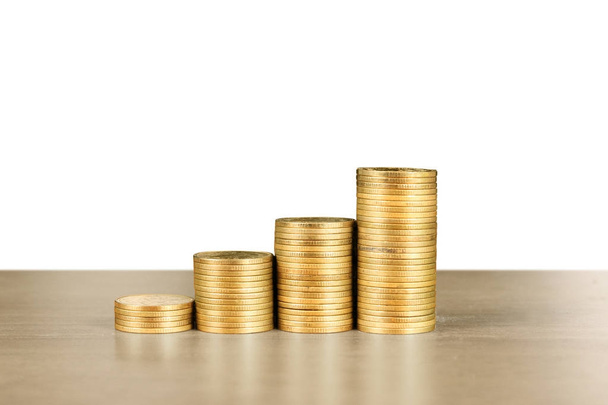 Coin stacks , business money ideas - Zdjęcie, obraz