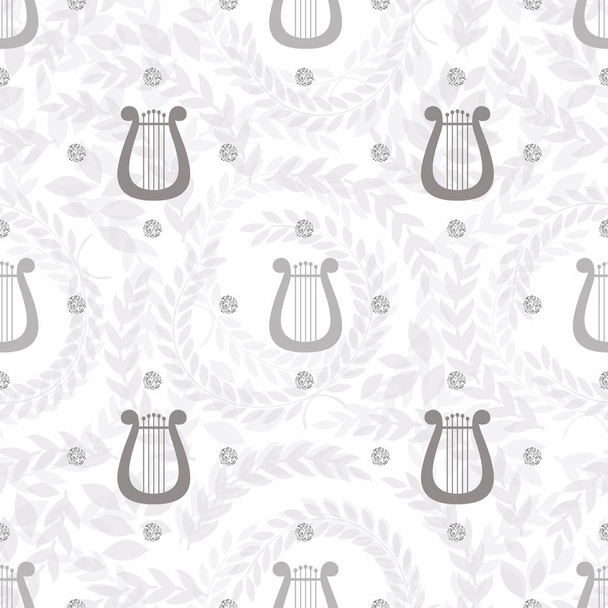 seamless greek with olive branch pattern background - Vettoriali, immagini