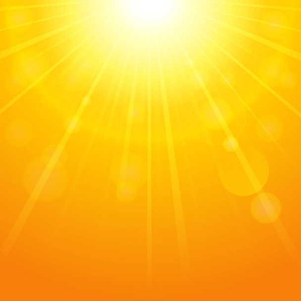 Sommer Hintergrund mit heller Sonne - Vektor, Bild