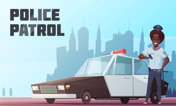 Police Patrol Vector Illustration - Vector, Image