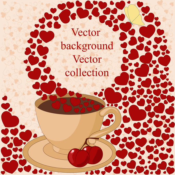 Background with coffee and sweets - Vecteur, image