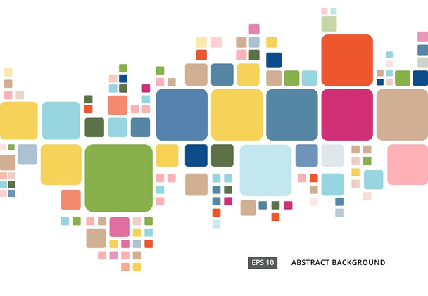 Abstract colorful geometric square border pattern on white backg - Вектор, зображення