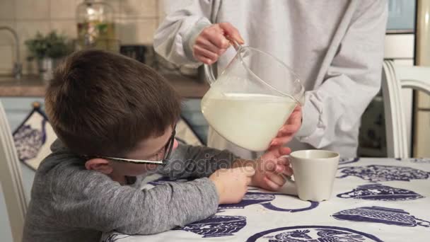 child drinks milk - Footage, Video
