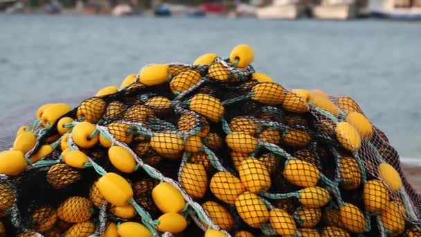 Λεπτομέρεια γραμμή αλιείας Fishnets - Πλάνα, βίντεο