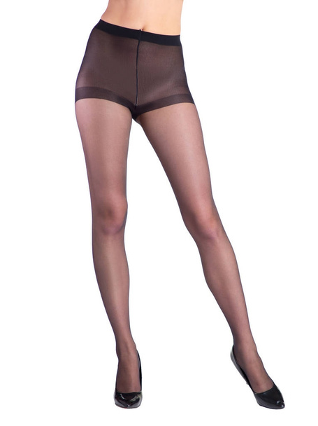 Shapely female legs dressed in dark tights - Foto, Imagen
