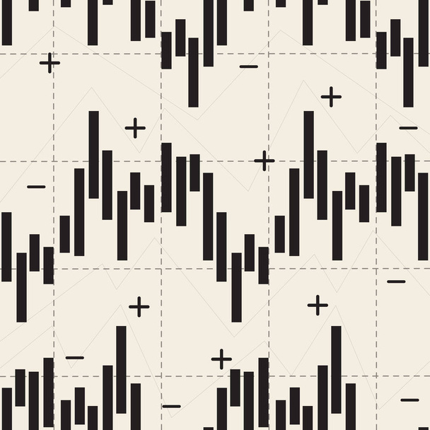 μονόχρωμο χρηματιστηριακό διάγραμμα επενδύσεων με βέλος πάνω και κάτω μοτίβο φόντο - Διάνυσμα, εικόνα