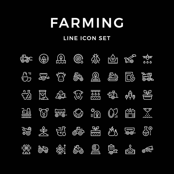 Zestaw ikon linii hodowli i rolnictwa - Wektor, obraz
