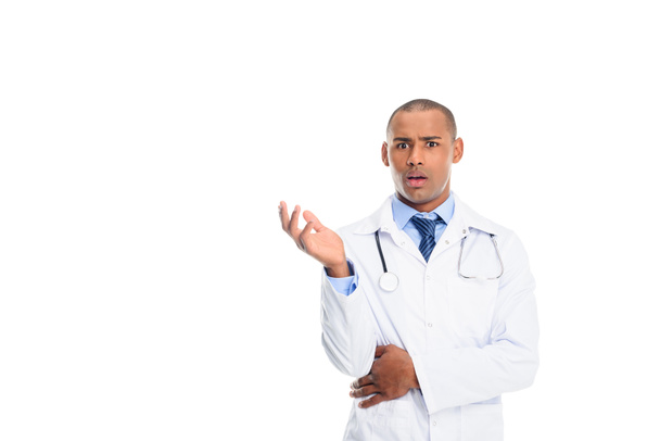 shocked african american male doctor - Photo, Image