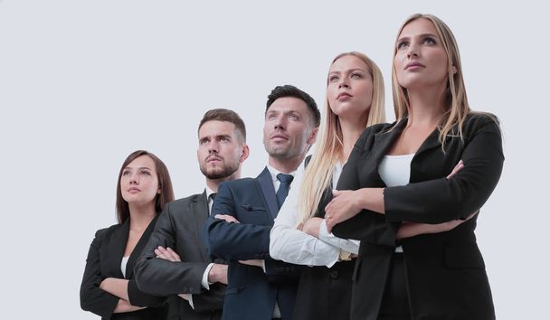 Team of successful and confident people posing on a white backgr - Fotoğraf, Görsel