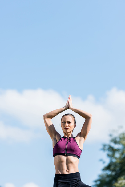 woman in tree pose - Photo, Image