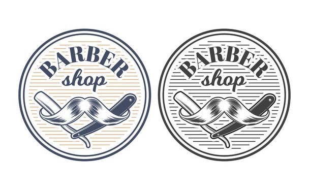 Barber shop equipment illustration engraved style vector - Vector, Image