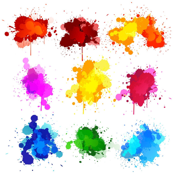Colors watercolor paint stains vector set. - Vector, Image