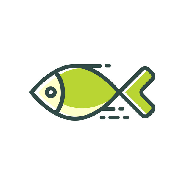 Abstract green fish vector illustration - Vetor, Imagem
