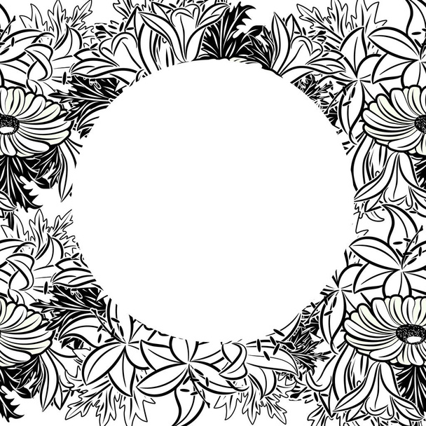 frame with flowers - Vector, imagen