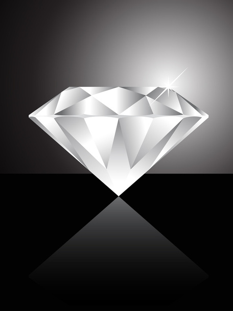 Diamant auf schwarzem Hintergrund - Vektor, Bild