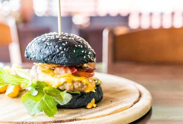 pork and cheese charcoal burger - Фото, изображение