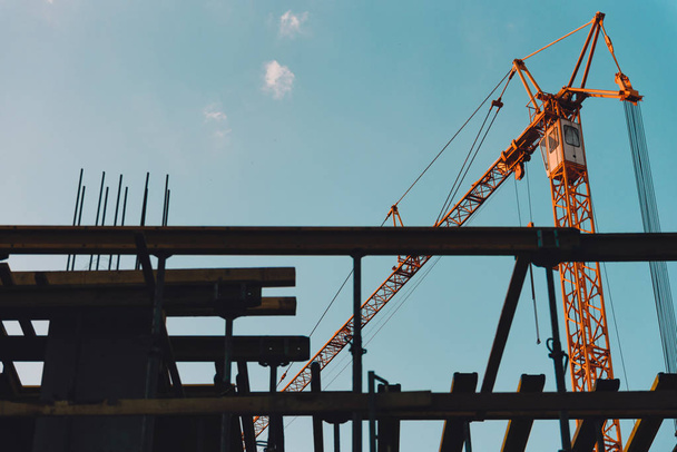 Construction site with tower crane - Фото, зображення