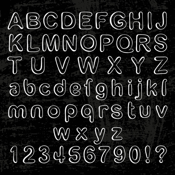 alfabet kredą na tablicy - Wektor, obraz