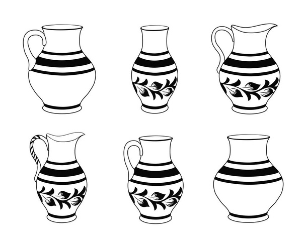 Set of ceramic crockery.  - Вектор,изображение