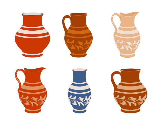 Set of ceramic crockery.  - ベクター画像