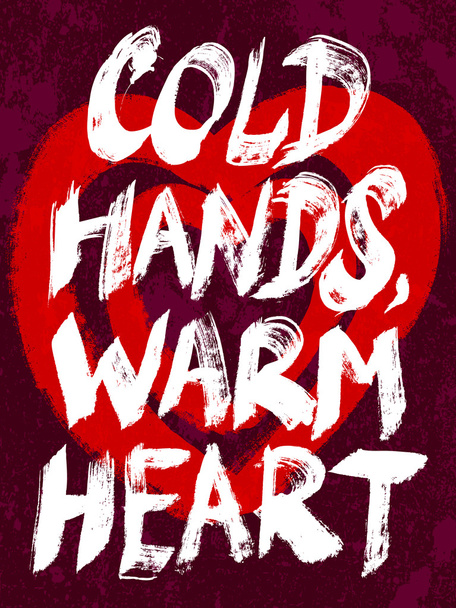 Mains froides, coeur chaud typographie illustration
. - Vecteur, image