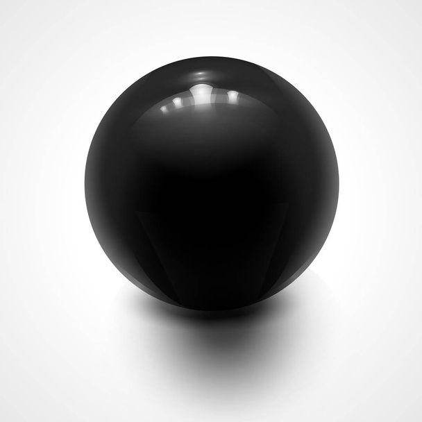 Black sphere isolated on white.  - Vektor, kép