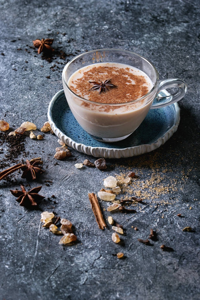 Masala chai with ingredients - Photo, image