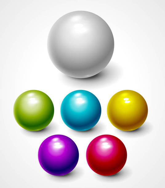 Set of colorful spheres isolated - Vektor, obrázek