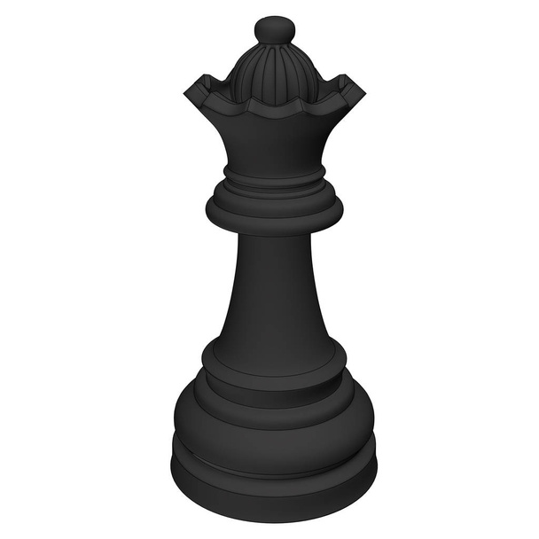 isolated chess piece 3d illustration - Foto, afbeelding