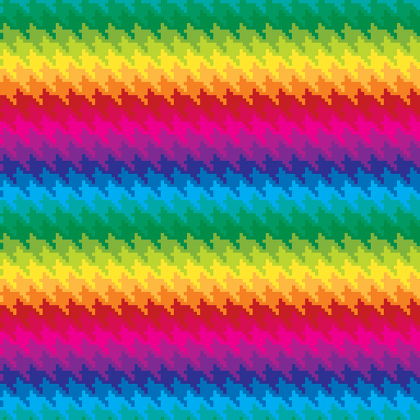 Pixel Hounds Tooth in Rainbow Colors - Vector, Image