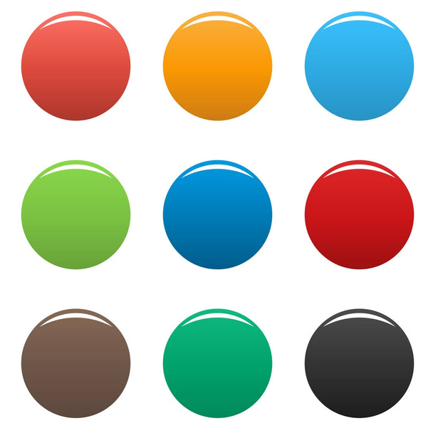 Colorful buttons icon set vector simple - Вектор,изображение
