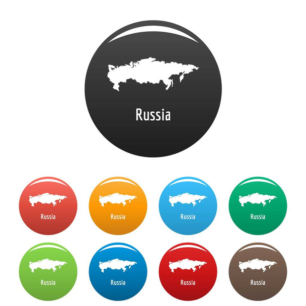 Russia map in black set vector simple - Vetor, Imagem