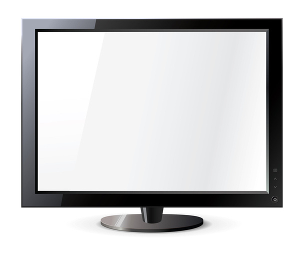 Computer display isolated on white - Vector, imagen