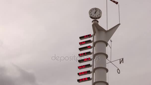 Dia nublado en el medidor de velocidad del viento en Barcelona - Footage, Video