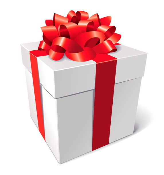 коробка подарков с луком - Вектор,изображение