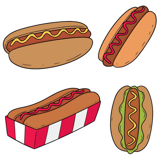 vector set of hot dog - Vector, Image