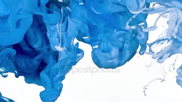 White and Blue Ink in Water - Footage, Video