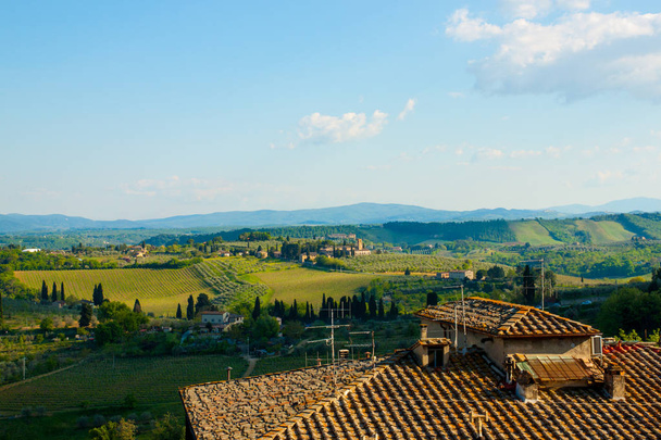 Scenic view of rural setting in Tuscany, Italy - Fotoğraf, Görsel