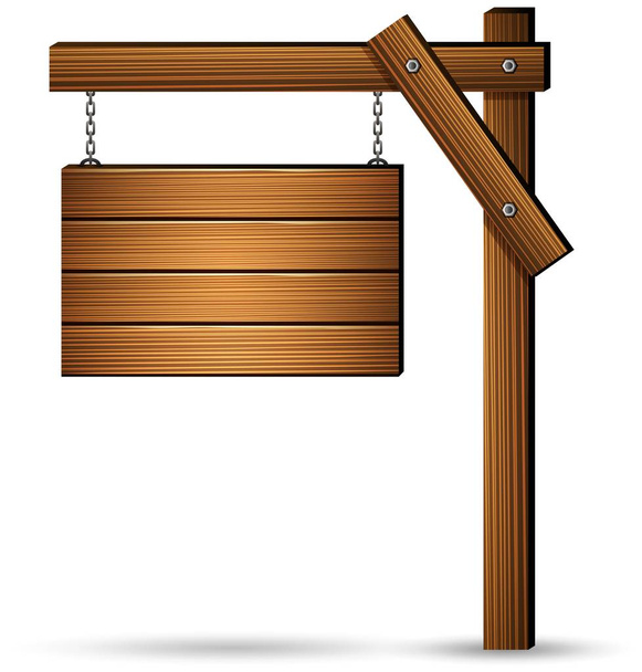 Dřevěná deska s řetězy - Vektor, obrázek