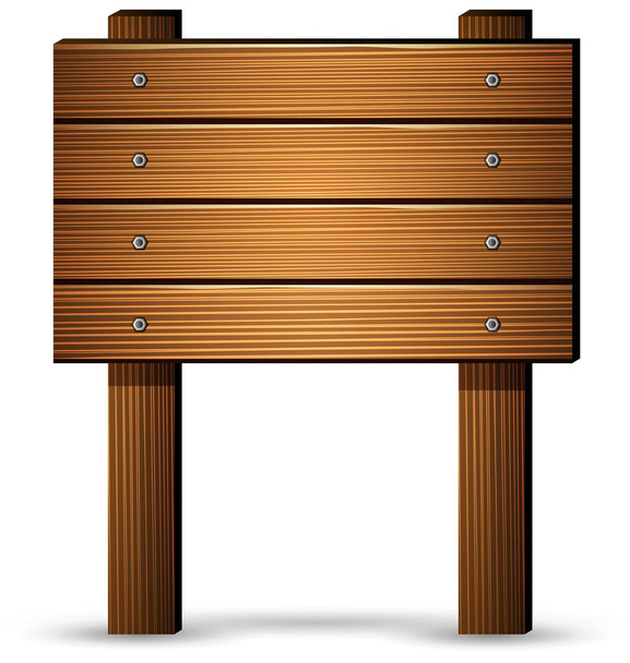 tablero de madera sobre un fondo blanco
 - Vector, Imagen