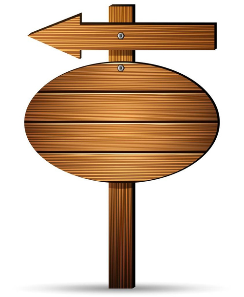 Placa de madeira do sinal em um fundo branco
 - Vetor, Imagem