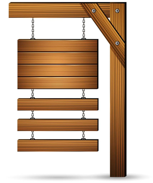 Dřevěná deska s řetězy - Vektor, obrázek