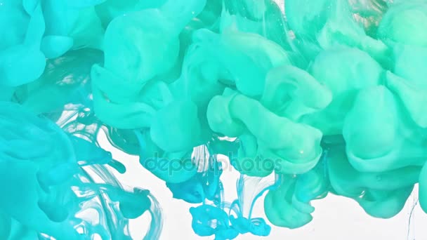 Turquoise and Blue Ink in Water - Footage, Video