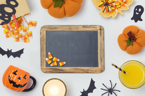Halloween background with chalkboard - Photo, image