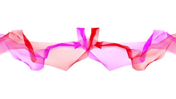 digital polygon soft silk ribbon gentle waving blue pink abstract background - new dynamic technology art motion colorful video footage - Footage, Video